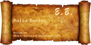 Balla Borisz névjegykártya