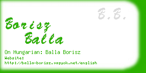 borisz balla business card